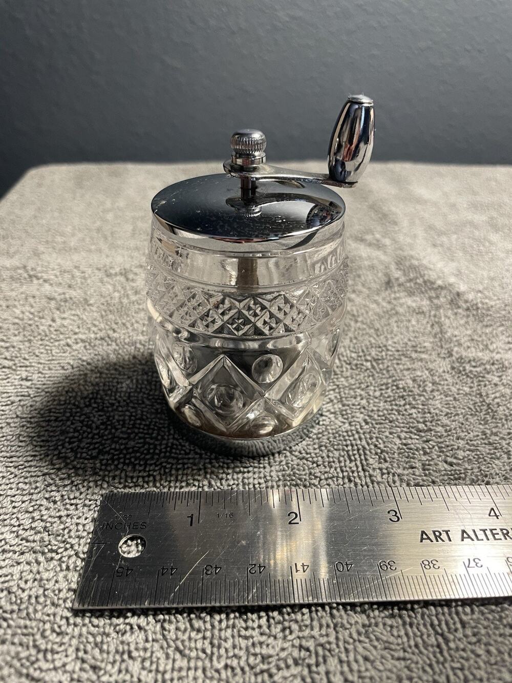 Vintage George S. Thompson Glass Pepper Grinder Mill Patent Applied For MCM